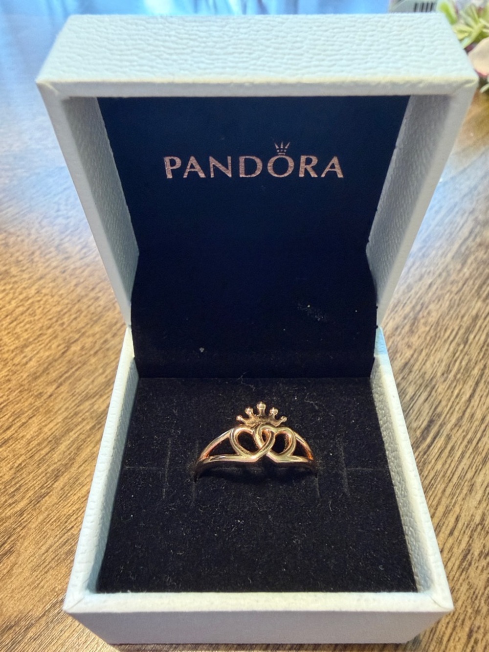 Pandora Rose Gold Double Heart Tiara Ring